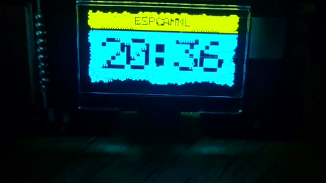 OLED frame — ESPCAM clock — 20:36
